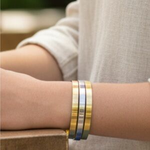 Stainless Steel Gold & Silver Bangle Set for Women and Men
